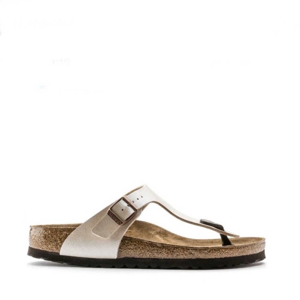 Birkenstock gizeh sandals graceful pearl white size 38 / 7
